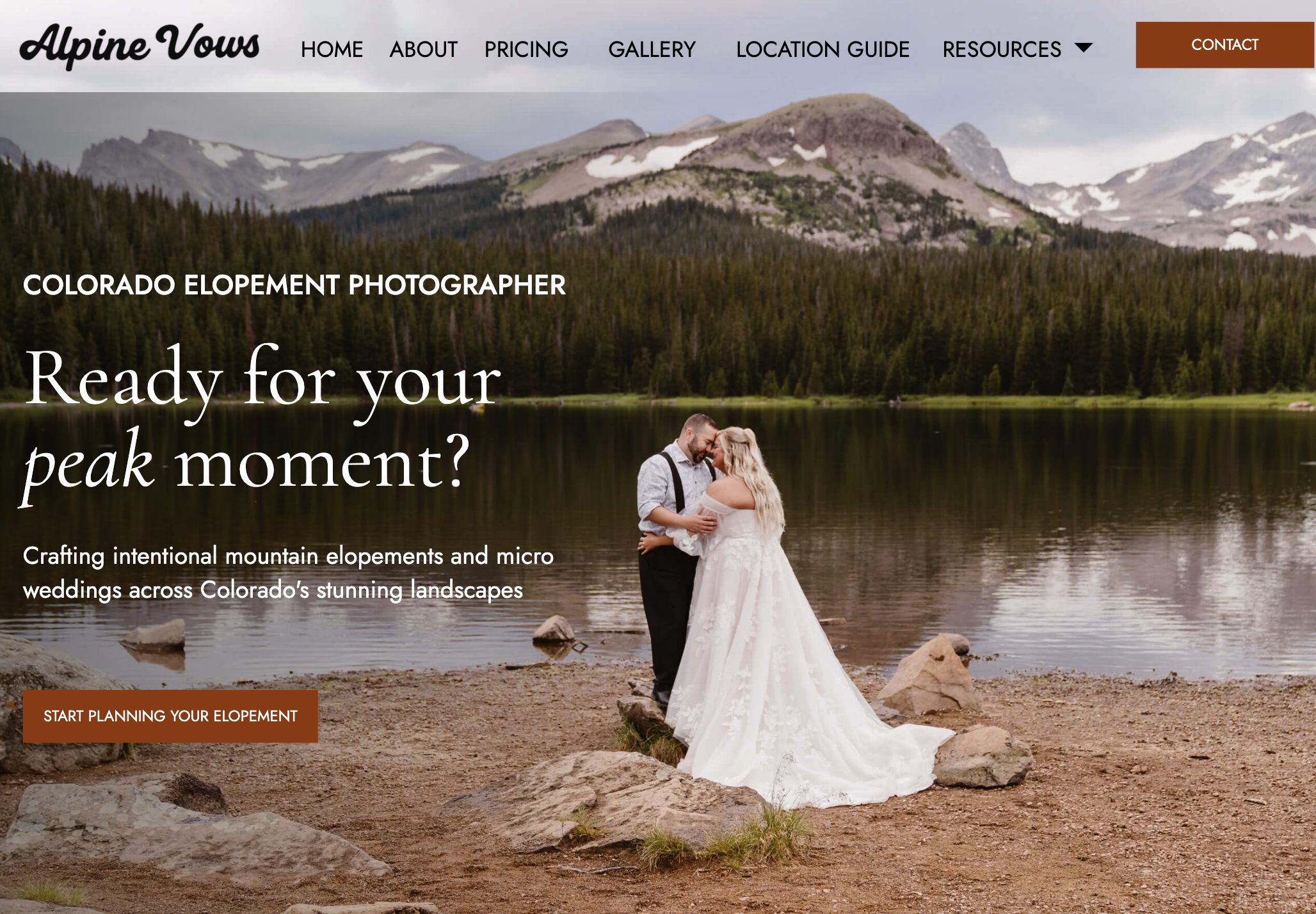 Alpine Vows website