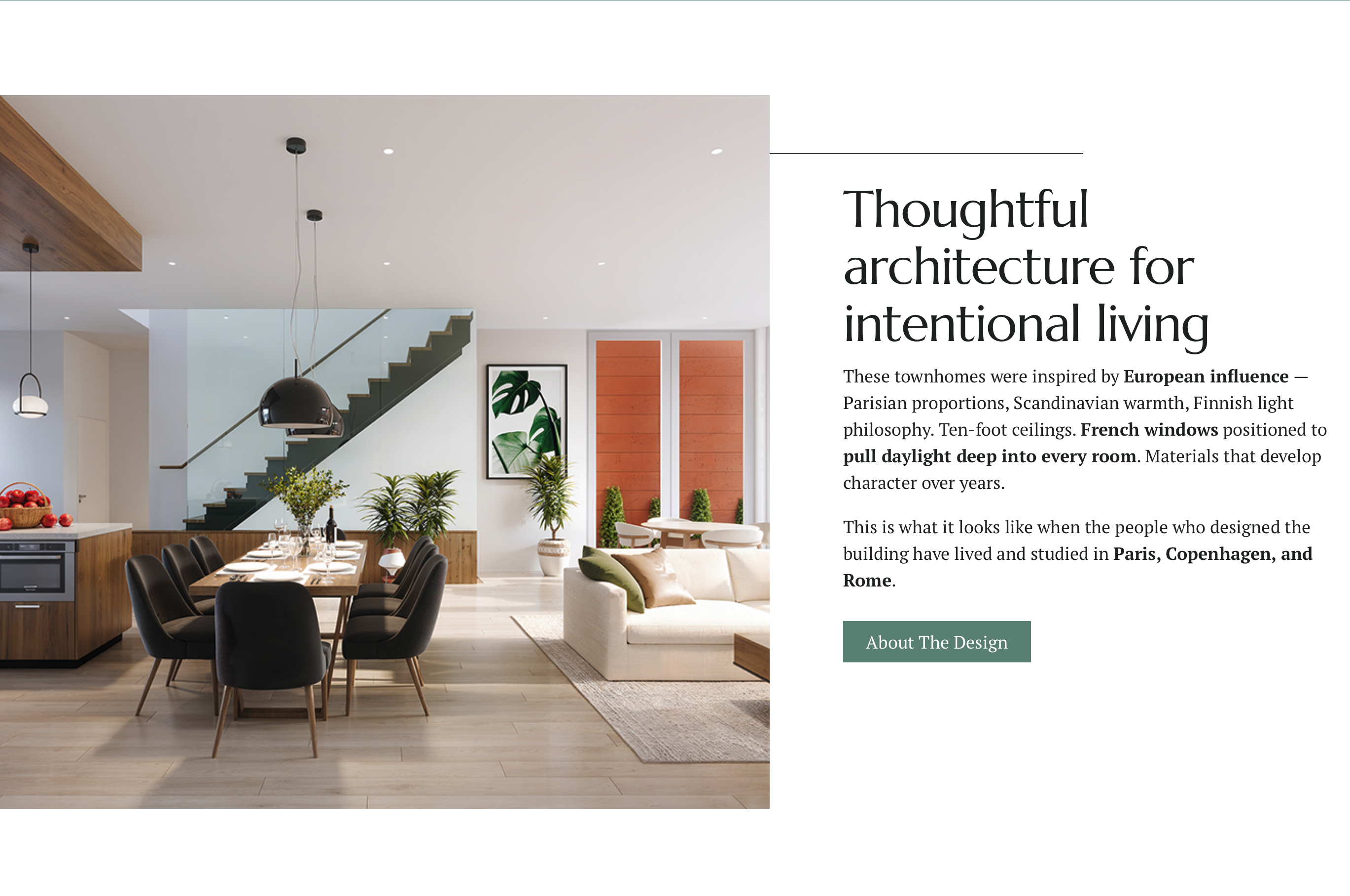 La Vie Lumiere, thoughtful architecture for intentional living section