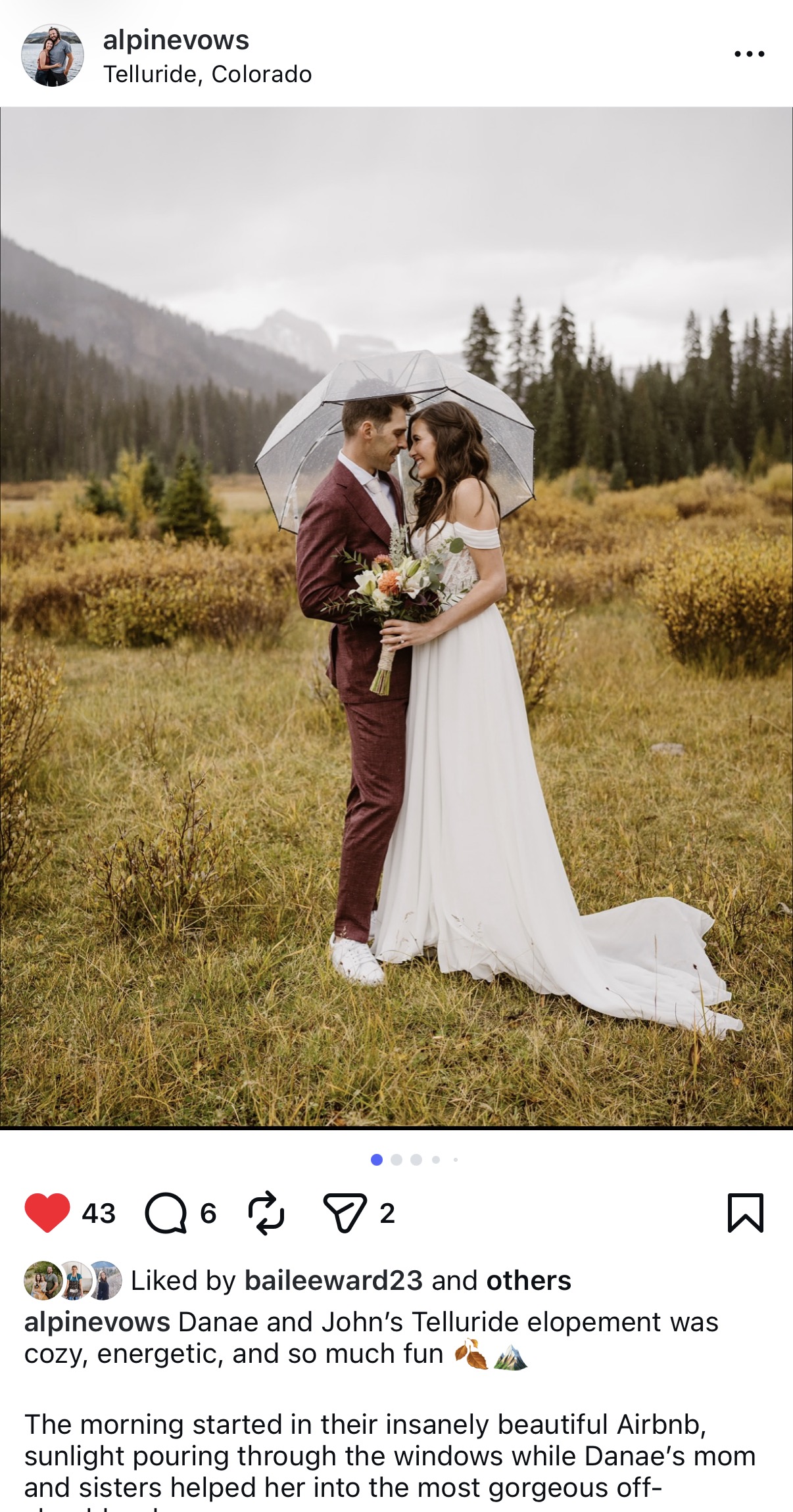 Alpine Vows Instagram post 5