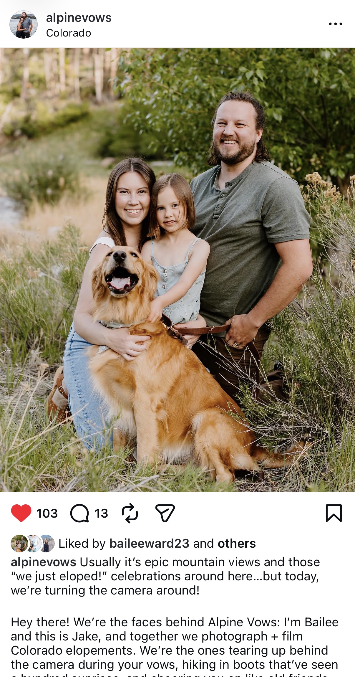 Alpine Vows Instagram post 7