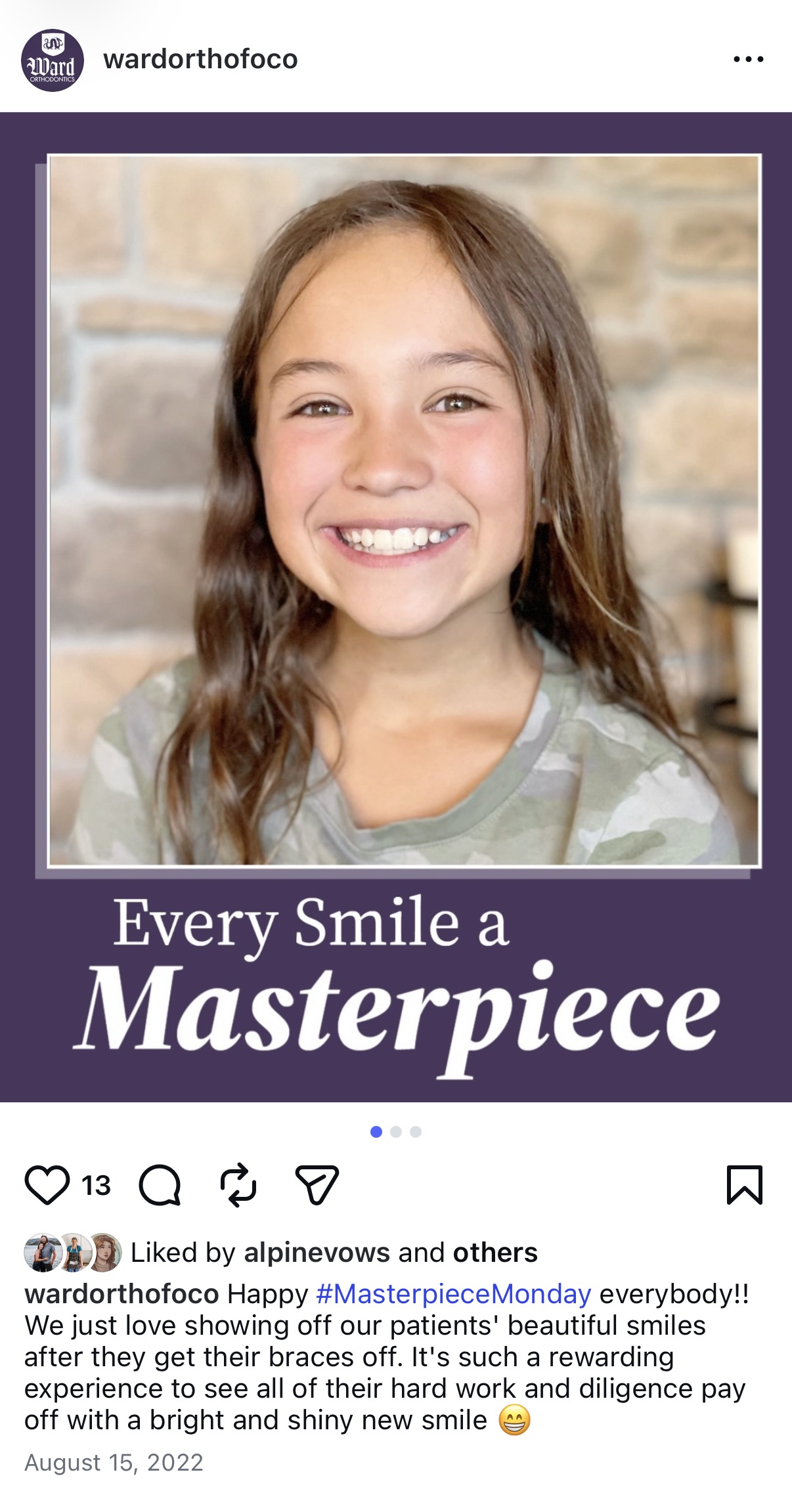 Ward Orthodontics Instagram post 1