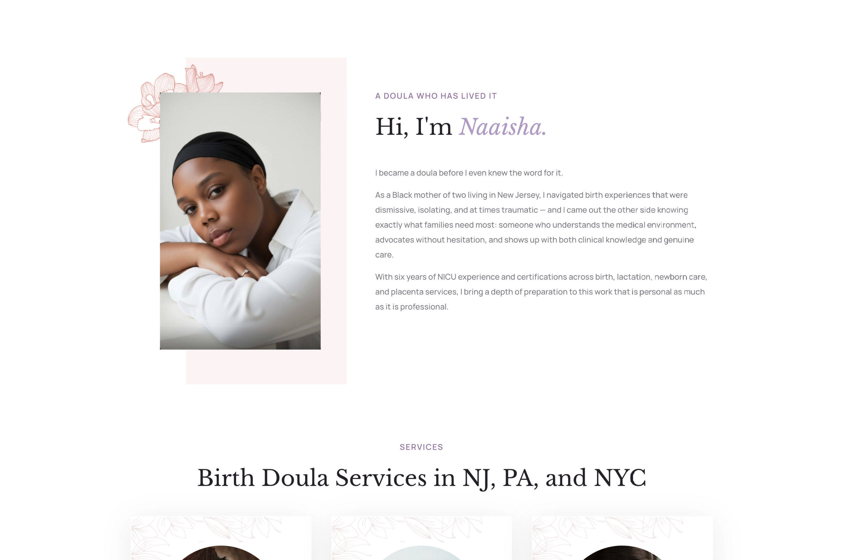 Stacia Doula 'Hi, I am Naaisha' about section